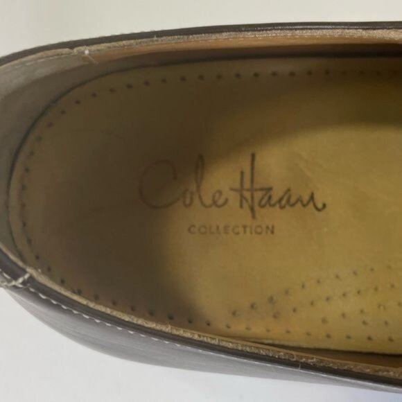 Cole Haan Mens Brown Leather Wingtip Oxford Brogue Lace-Up Shoes Size 11.5 - Picture 8 of 10